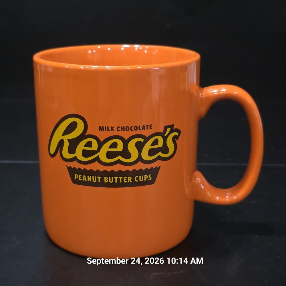 Reese's Peanut Butter Cups 24 Oz Jumbo Orange Ceramic Coffee Mug Galerie 5"
